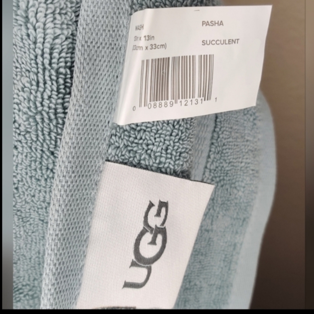 SOLD OUT UGG 4 pc Pasha Organic Cotton Blue Succulent Wash Cloth Set - Picture 4 of 12